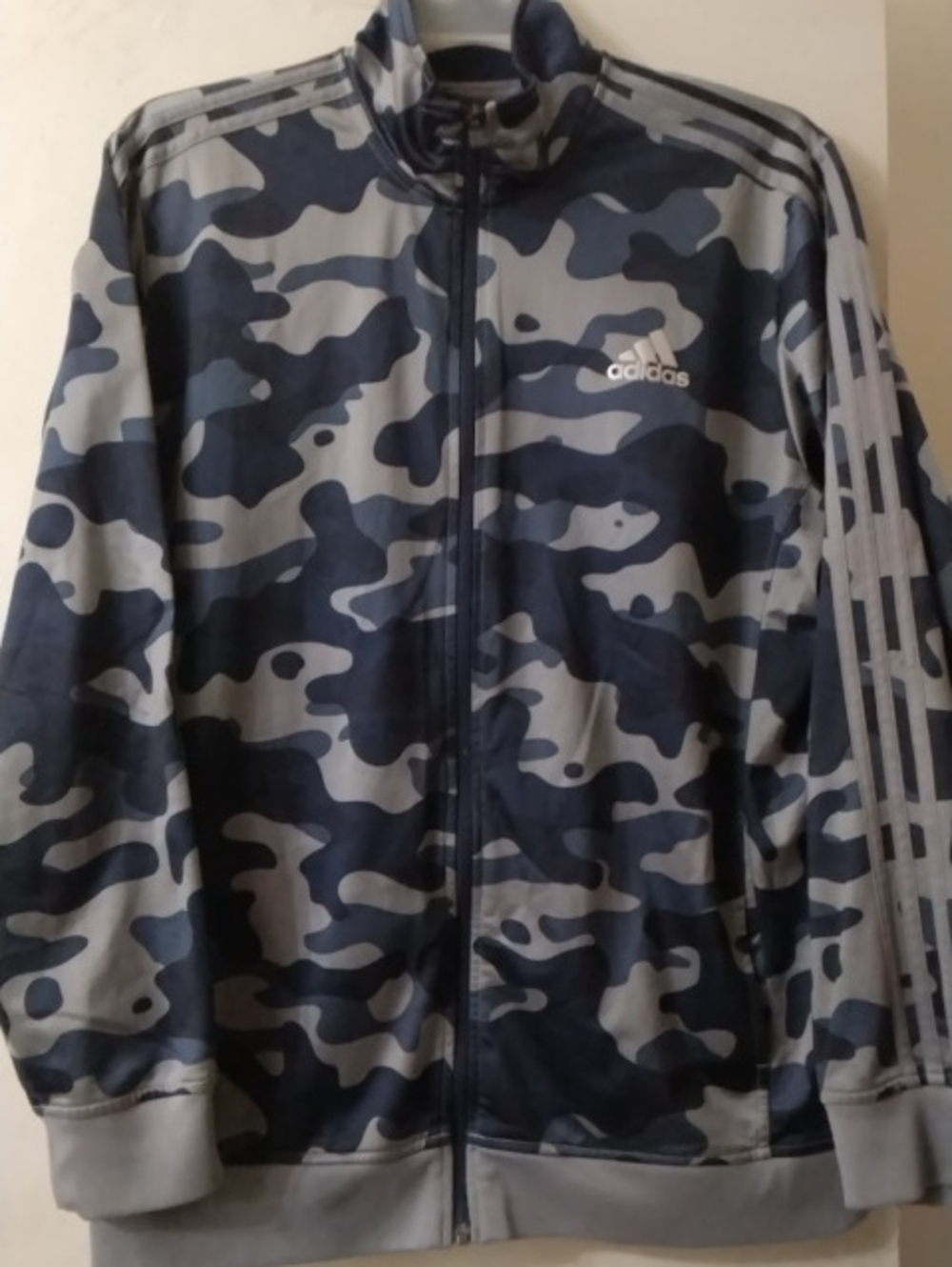adidas Men's Navy and Gray Camo Track Jacket Size XL